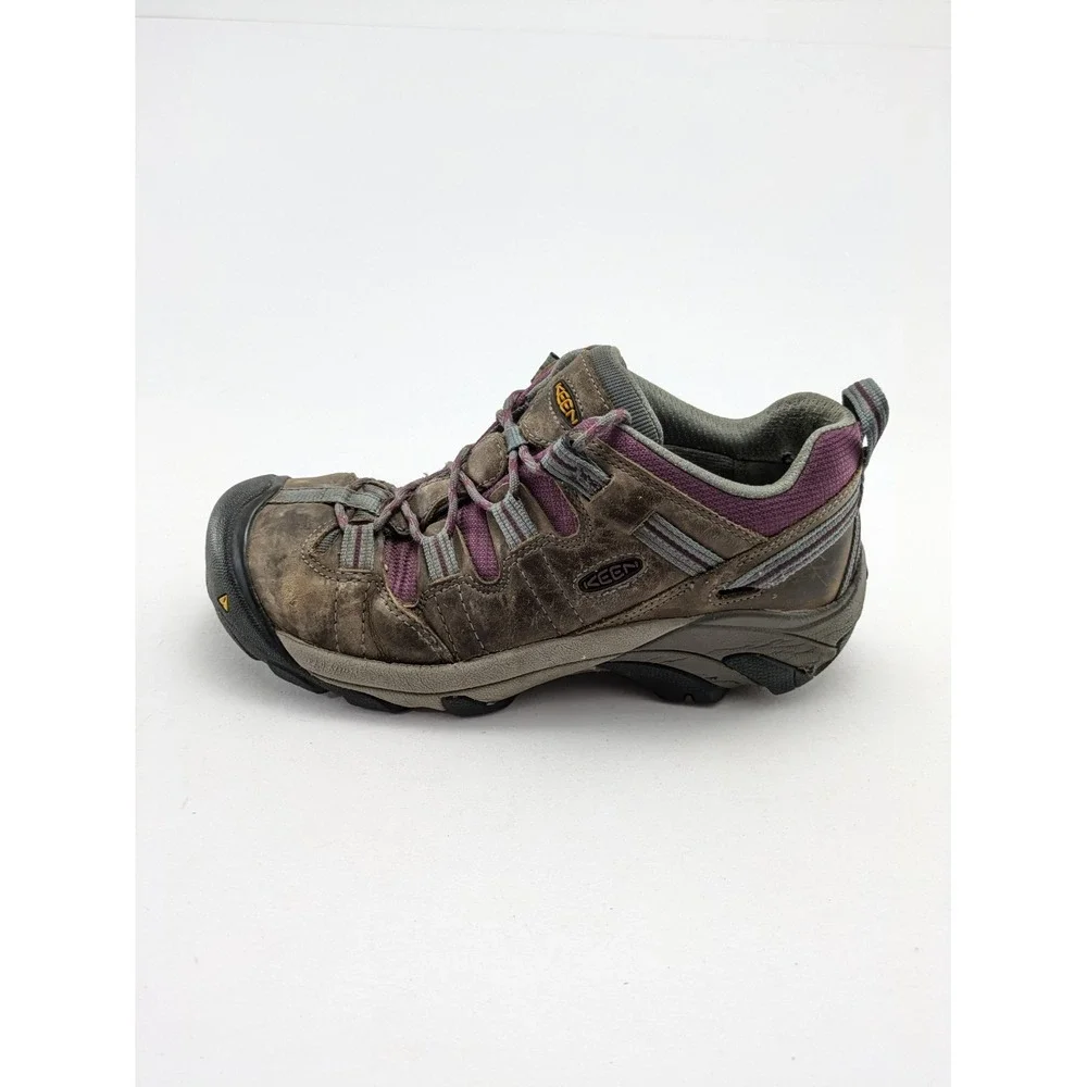 Womens KEEN Utility Detroit Low Steel Toe Work Safety Gray Purple Shoes Size 9